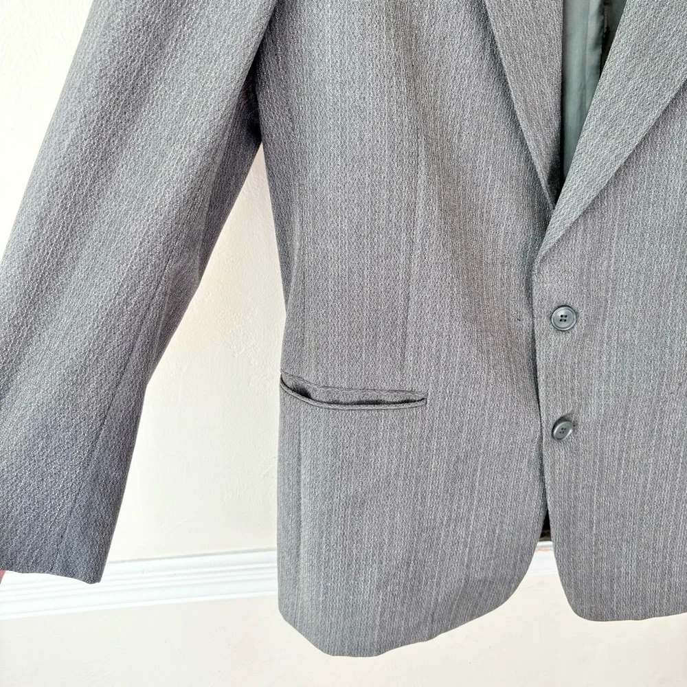 Vintage Yves St Laurent Gray Pure Wool Blazer